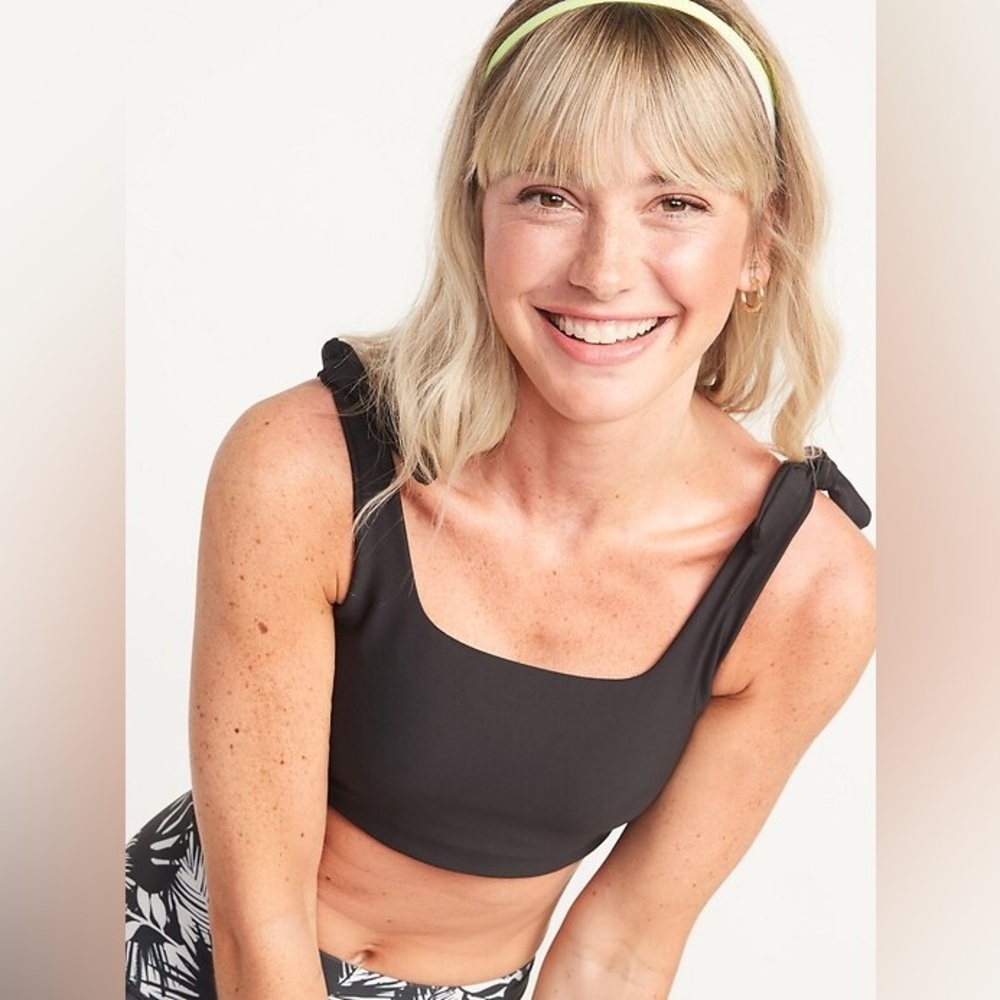 Tie Strap Sports Bra black neutral medium m
